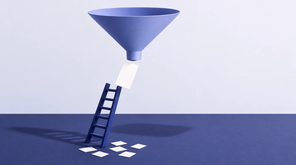 An uncluttered geometric studio landscape with a matte indigo floor and pale background.