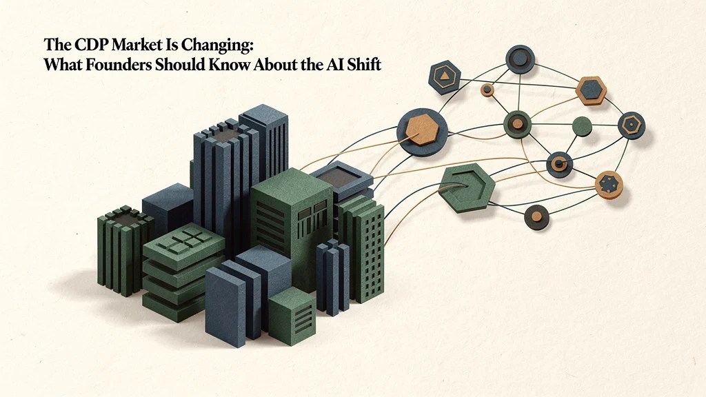 Editorial illustration interpreting The CDP Market Is Changing: What Founders Should Know About the AI Shift